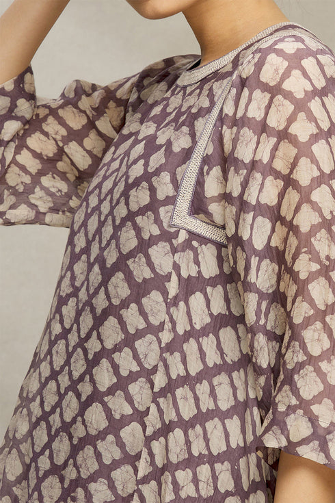 Chanderi batik Co-ord set with embroidery